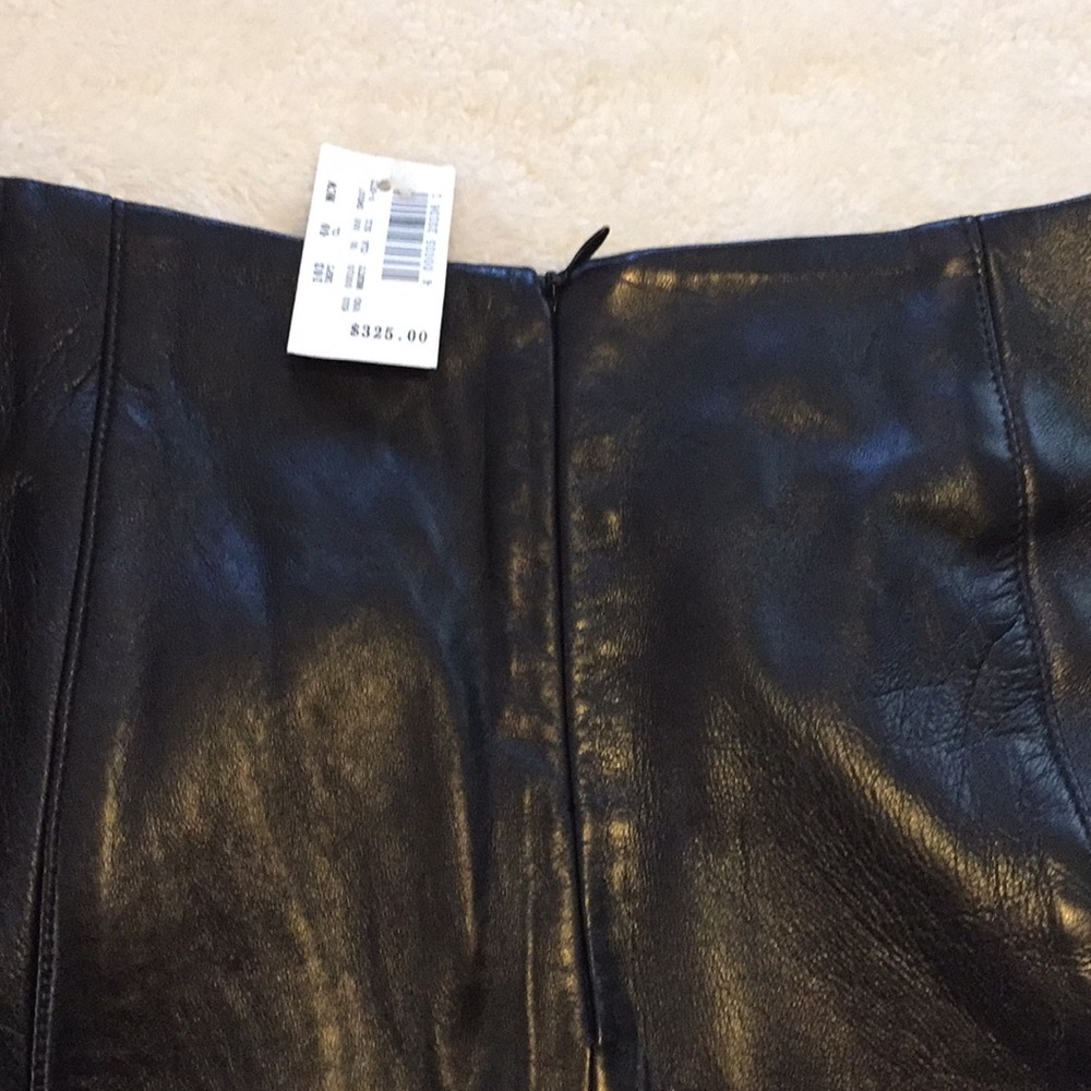 Black genuine leather skirt - Picture 3 of 8